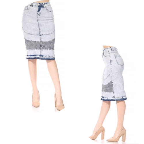 Stretch Denim  “Moto Skirt”