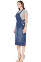 Load image into Gallery viewer, Stretch Denim Midi overall Dress