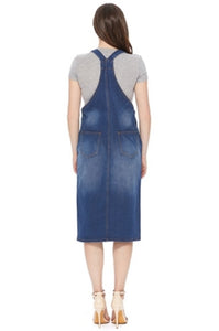 Stretch Denim Midi overall Dress